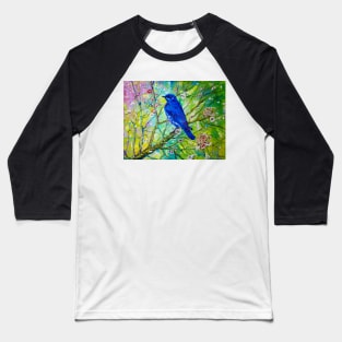 Bluebird on a blossoming branch Baseball T-Shirt